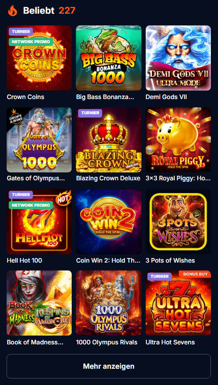 Casino-Spiele, Slots und Live-Tische